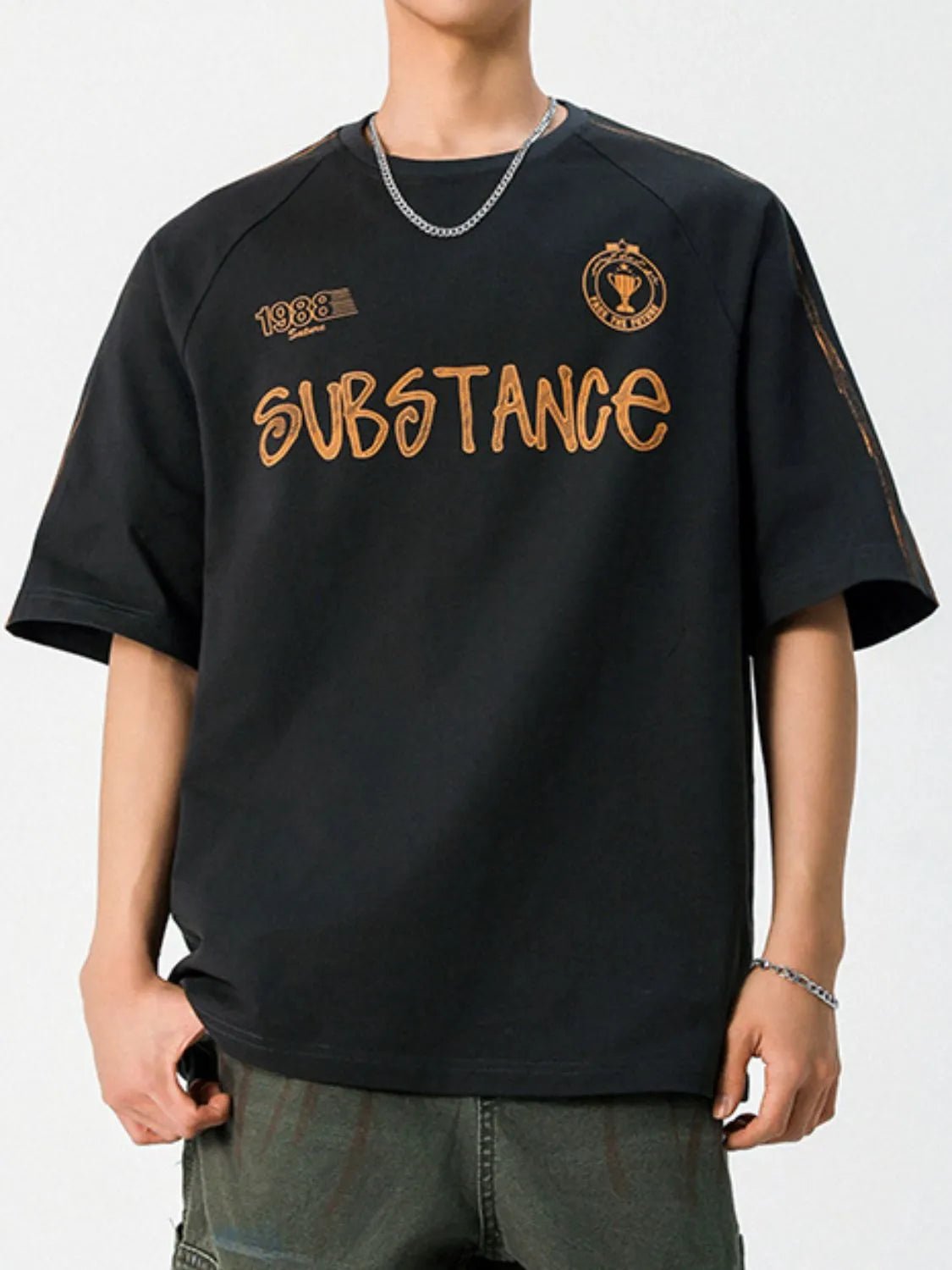 Men's Letter Round Neck Half Sleeve T-Shirt - My Wear Clothing Co