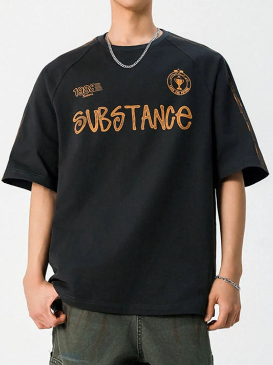 Men's Letter Round Neck Half Sleeve T-Shirt - My Wear Clothing Co