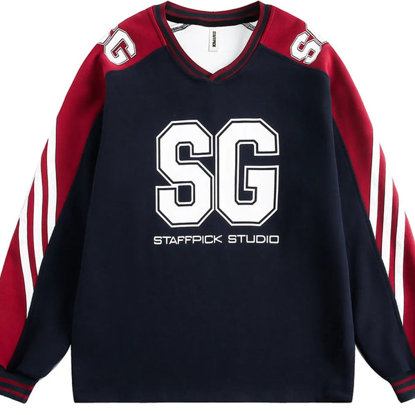 Men's Letter Side Striped Sweatshirt – Embroidered Detail, Everyday Edge - My Wear Clothing Co