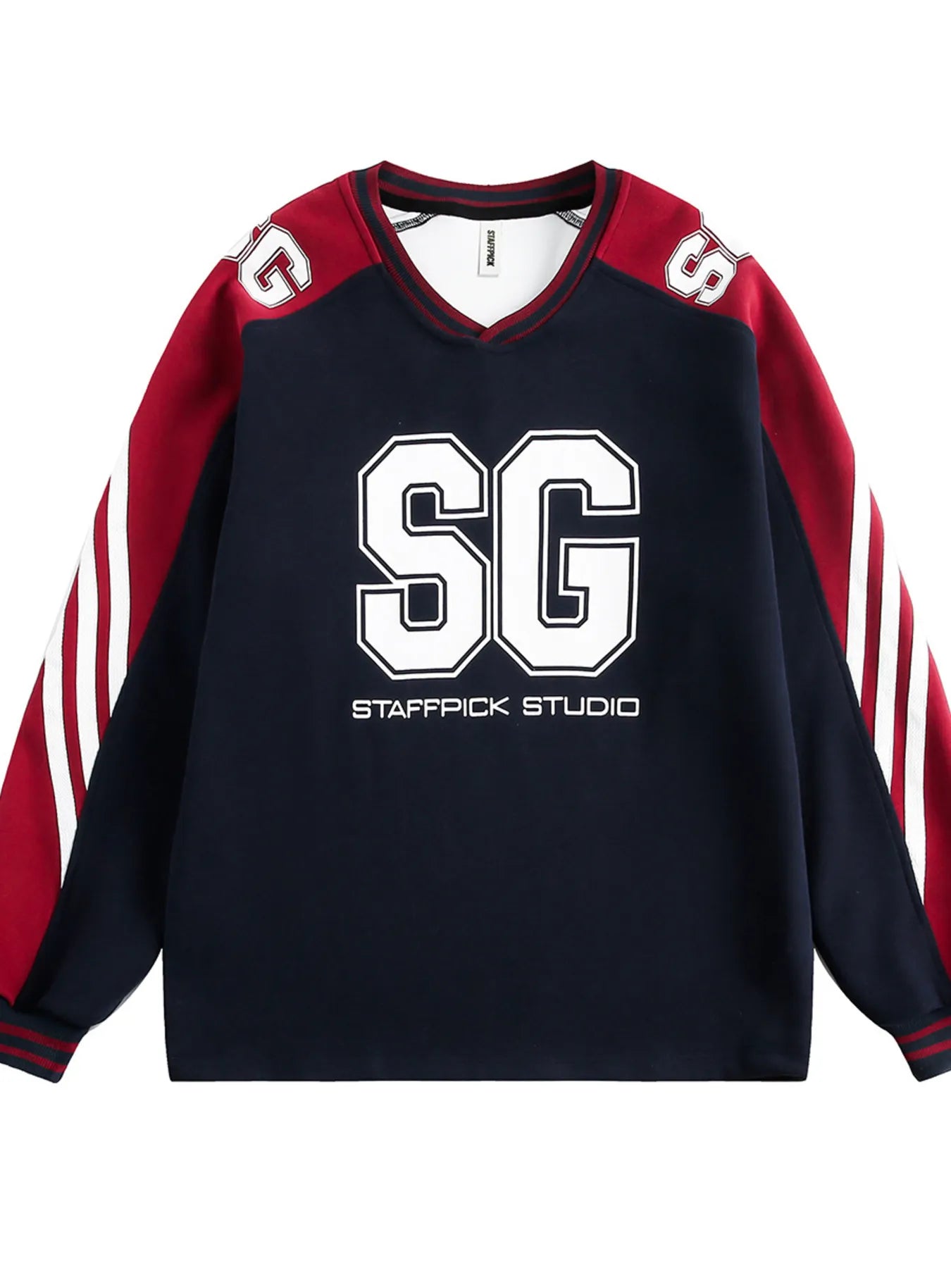 Men's Letter Side Striped Sweatshirt – Embroidered Detail, Everyday Edge - My Wear Clothing Co