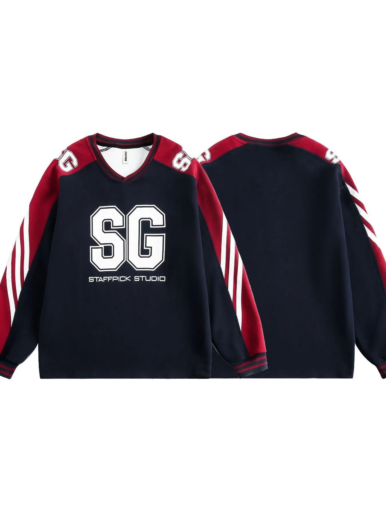 Men's Letter Side Striped Sweatshirt – Embroidered Detail, Everyday Edge - My Wear Clothing Co