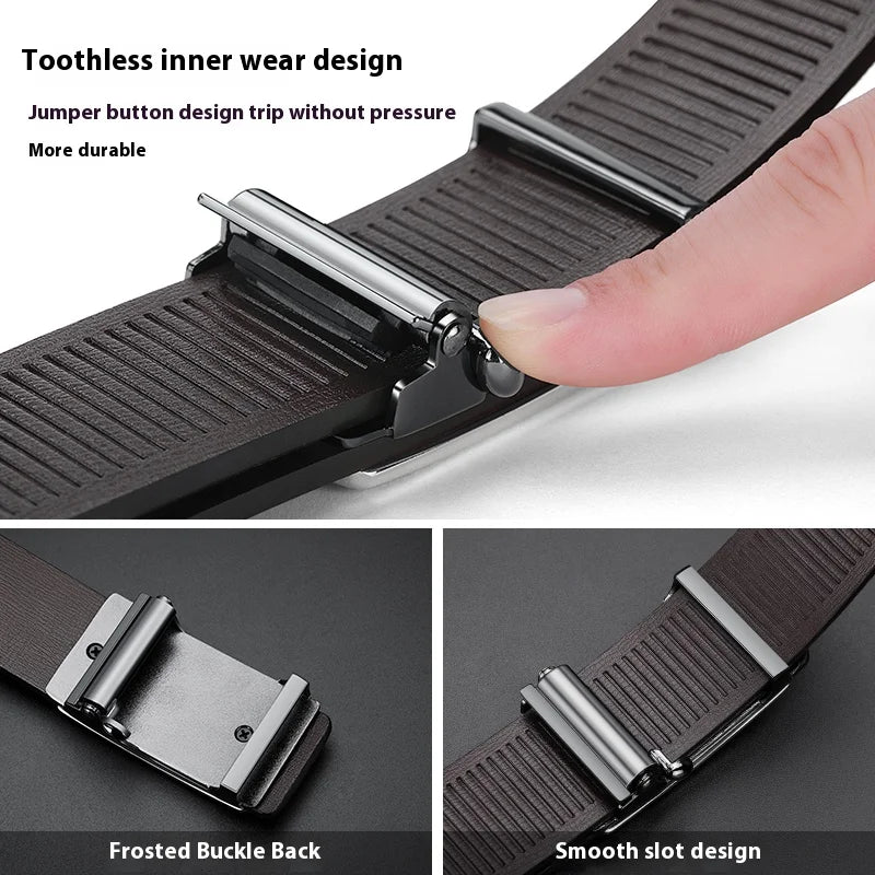 Men's Luxury Leather Belt with Automatic Buckle – Fashion Meets Function - My Wear Clothing Co
