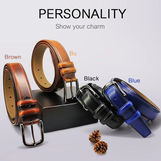 Men's Luxury PU Leather Belt – Business and Western Style - My Wear Clothing Co
