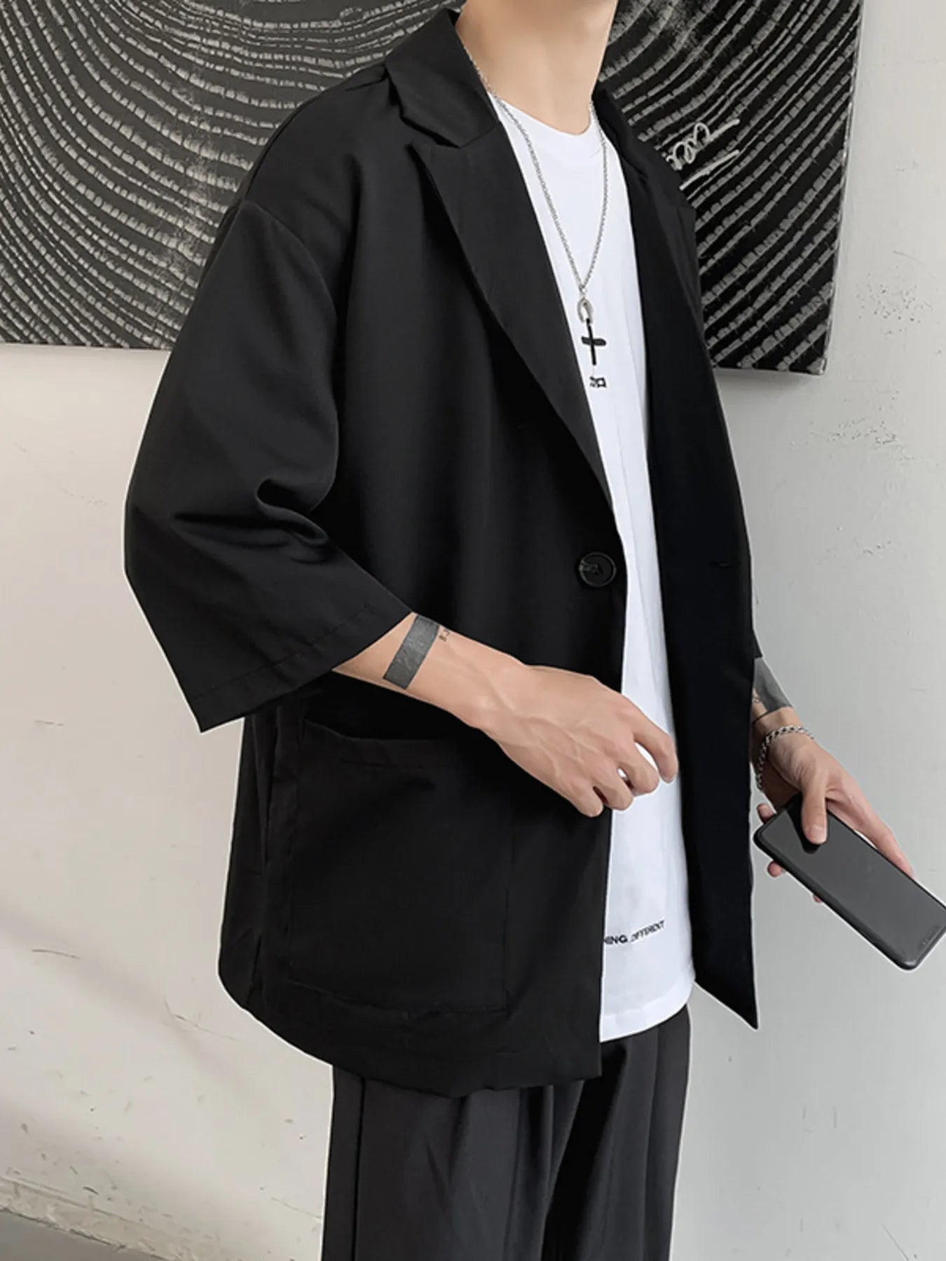 Men's One Button Long Sleeve Blazer – Effortless Edge, Everyday Cool - My Wear Clothing Co