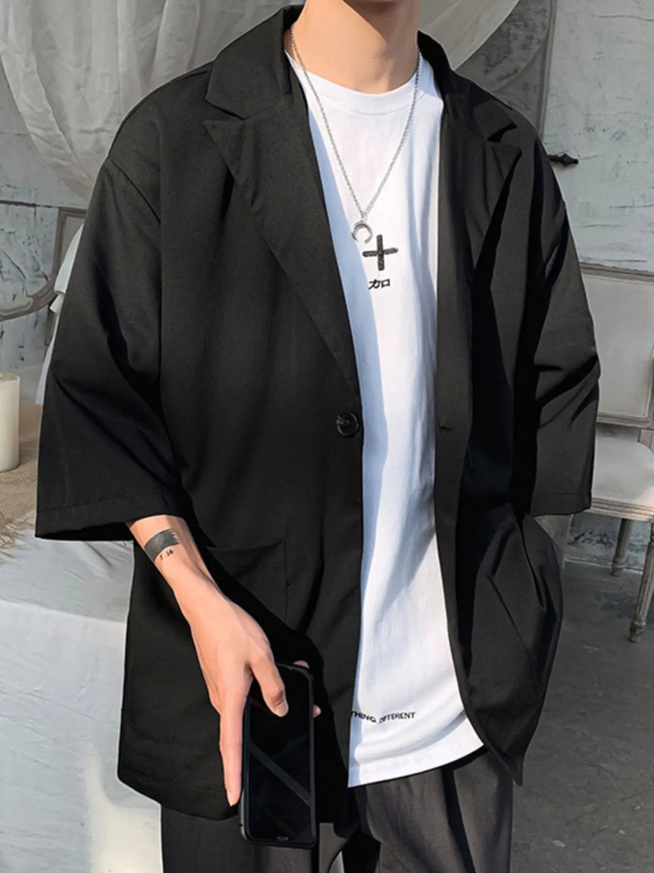 Men's One Button Long Sleeve Blazer – Effortless Edge, Everyday Cool - My Wear Clothing Co