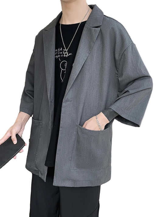Men's One Button Long Sleeve Blazer – Effortless Edge, Everyday Cool - My Wear Clothing Co