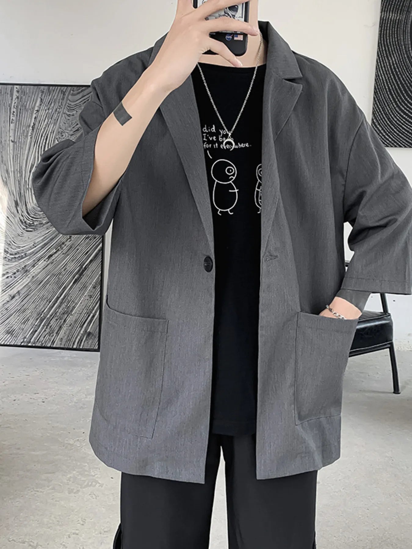 Men's One Button Long Sleeve Blazer – Effortless Edge, Everyday Cool - My Wear Clothing Co