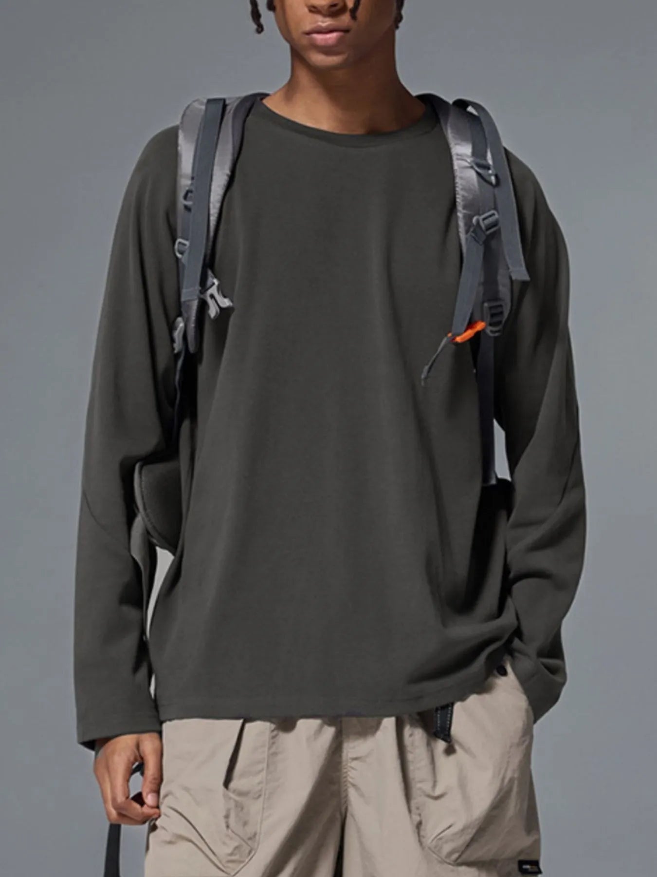 Men's Oversized Round Neck Long Sleeve T-Shirt - My Wear Clothing Co