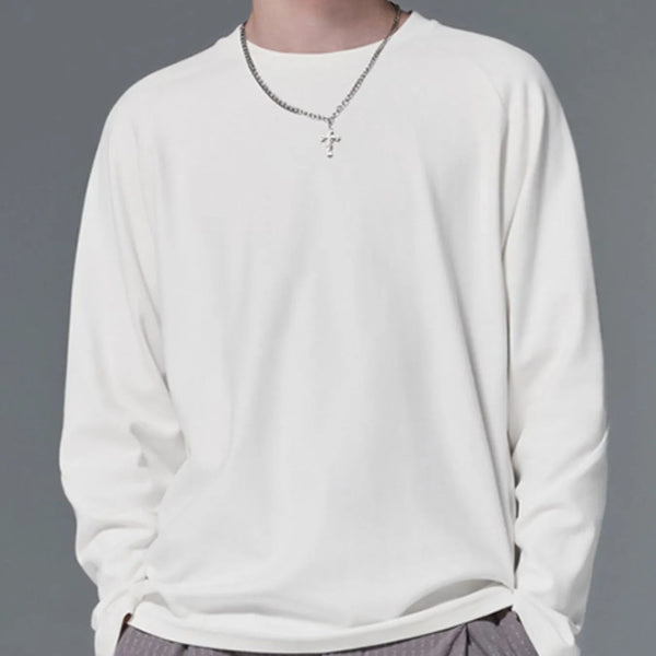 Men's Oversized Round Neck Long Sleeve T-Shirt - My Wear Clothing Co