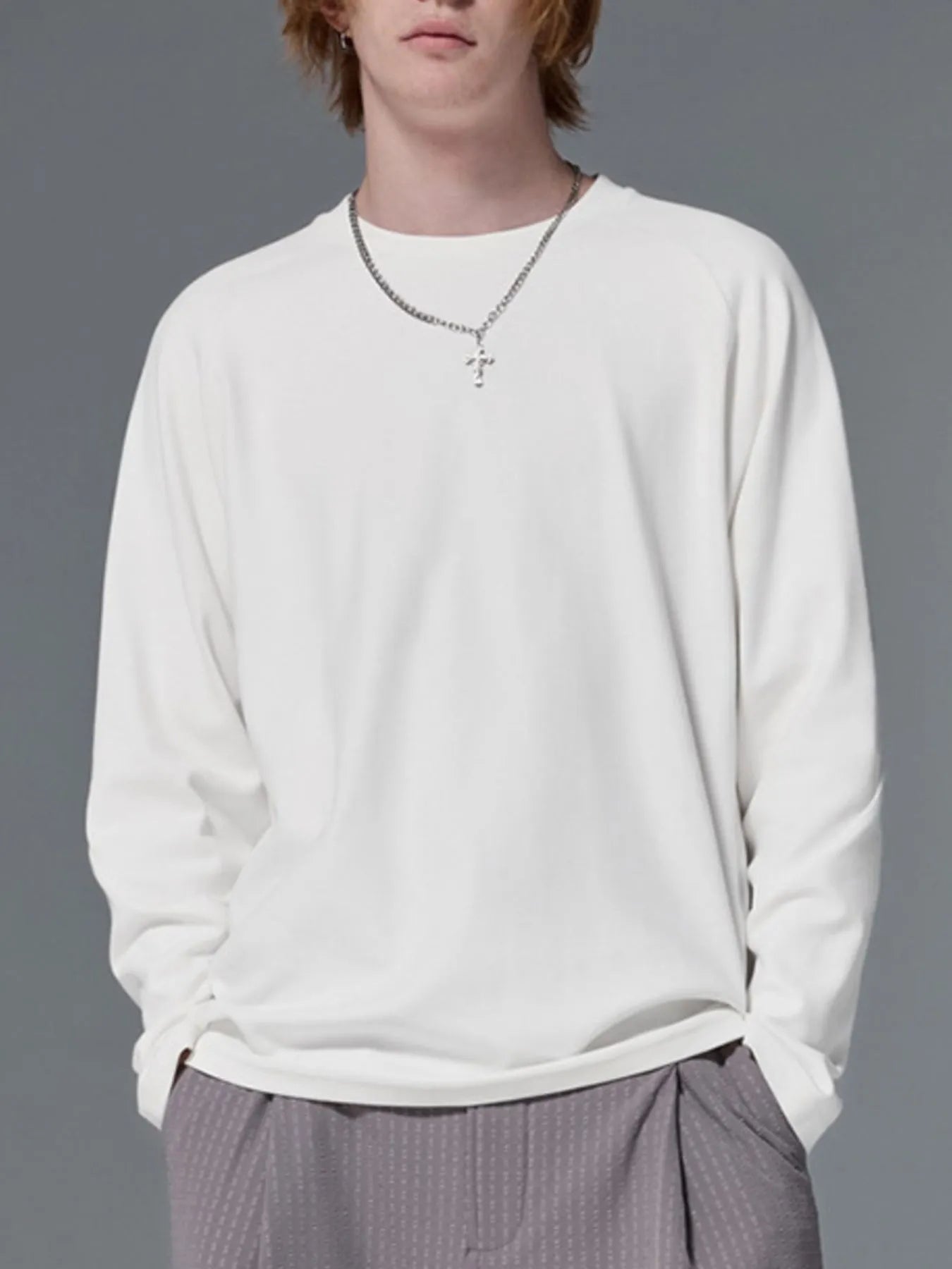 Men's Oversized Round Neck Long Sleeve T-Shirt - My Wear Clothing Co