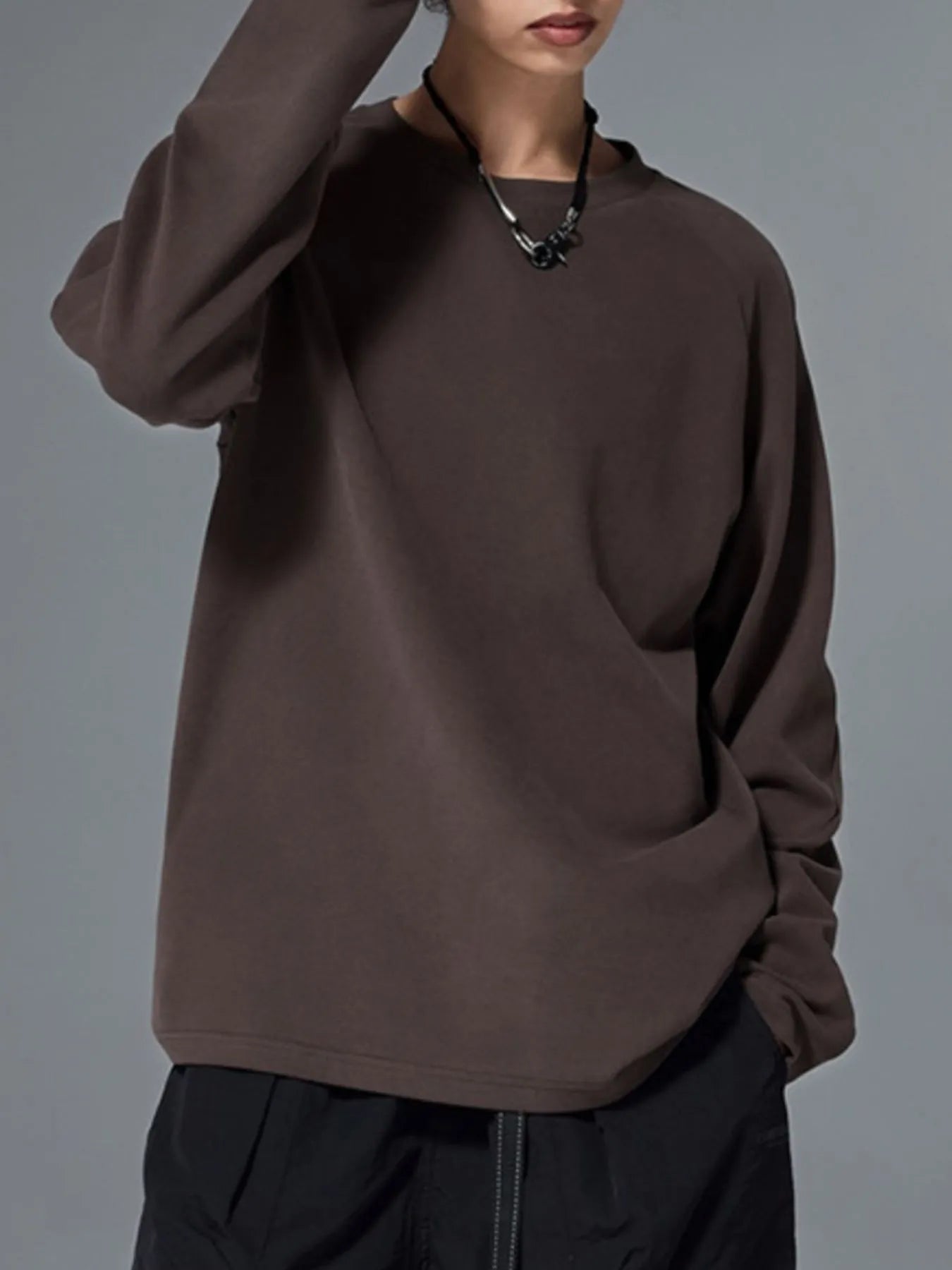 Men's Oversized Round Neck Long Sleeve T-Shirt - My Wear Clothing Co