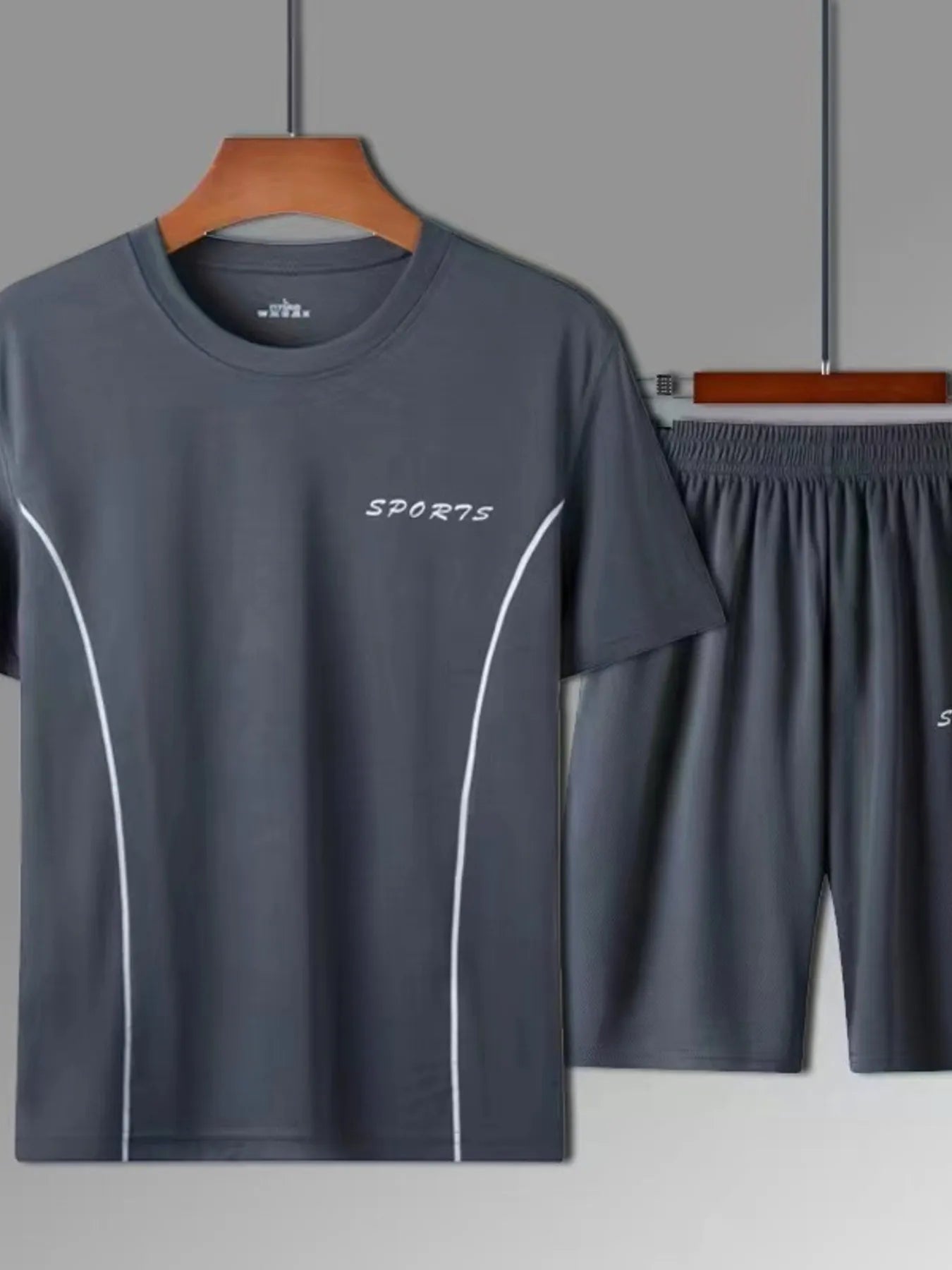 Men's Plus Size Active Set – Round Neck Tee and Shorts Set - My Wear Clothing Co