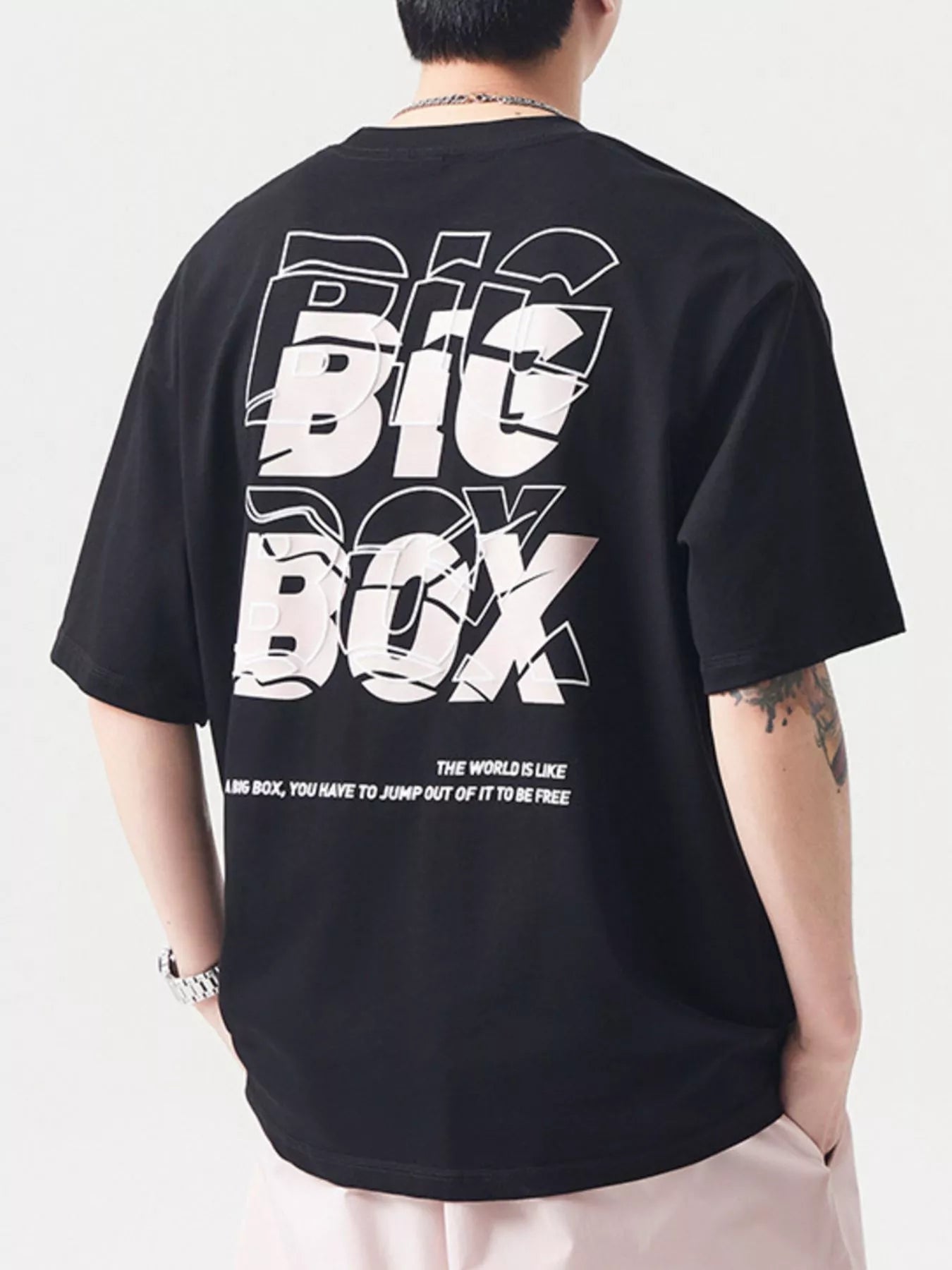 Men's Plus Size Big Box Graphic Casual T-Shirt - My Wear Clothing Co