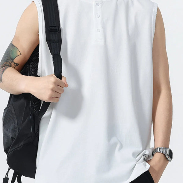 Men's Plus Size Button Detail Tank - My Wear Clothing Co