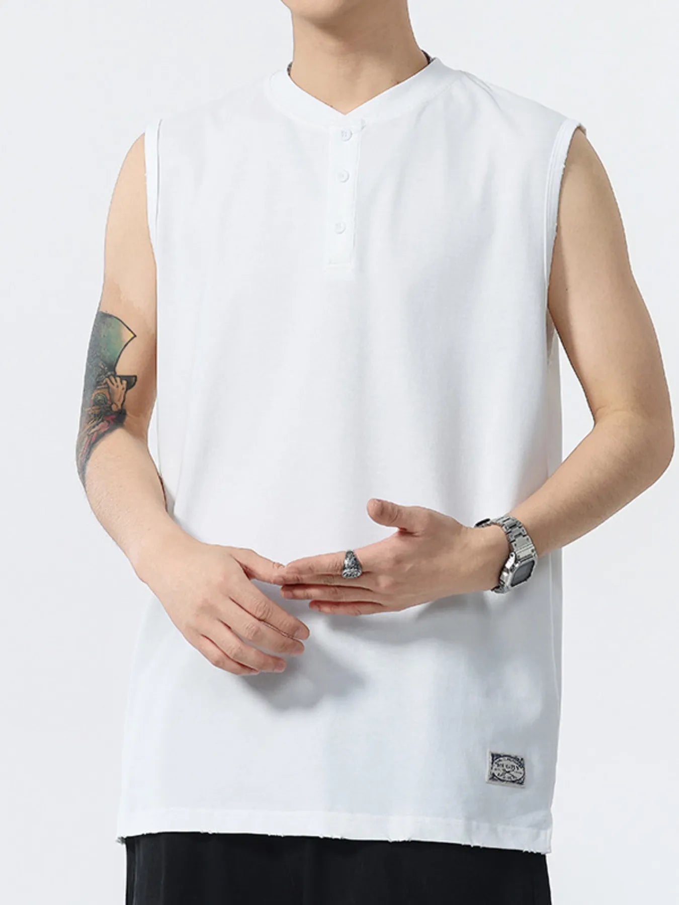 Men's Plus Size Button Detail Tank - My Wear Clothing Co