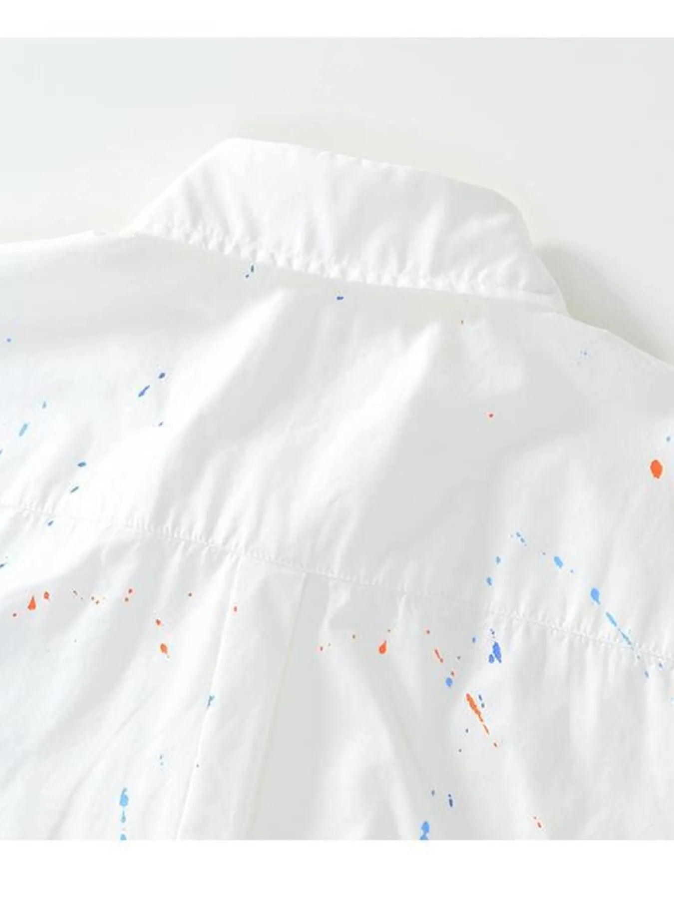 Men's Plus Size Casual Paint Splatter Short Sleeve Button - Up Shirt - My Wear Clothing Co