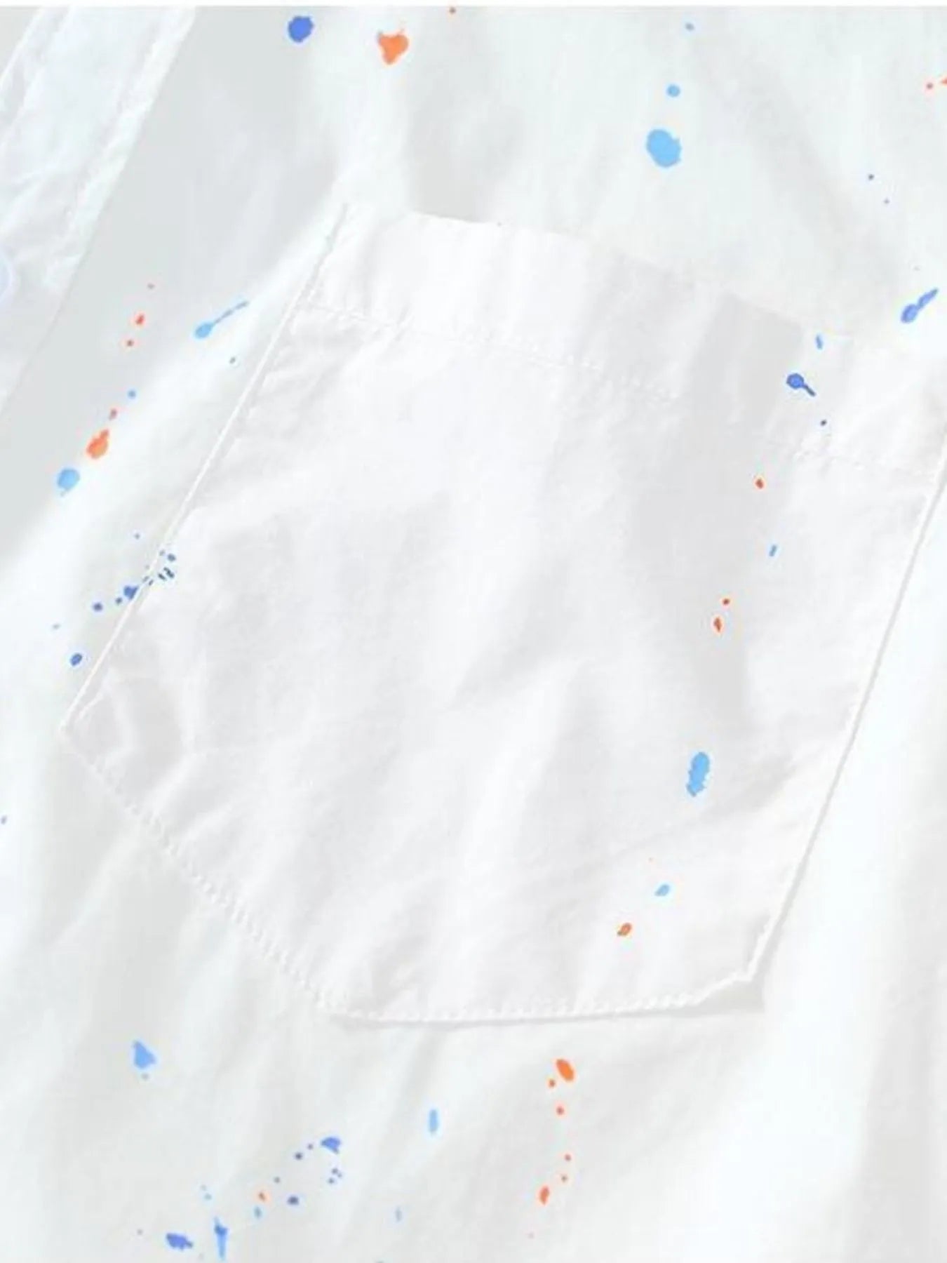 Men's Plus Size Casual Paint Splatter Short Sleeve Button - Up Shirt - My Wear Clothing Co