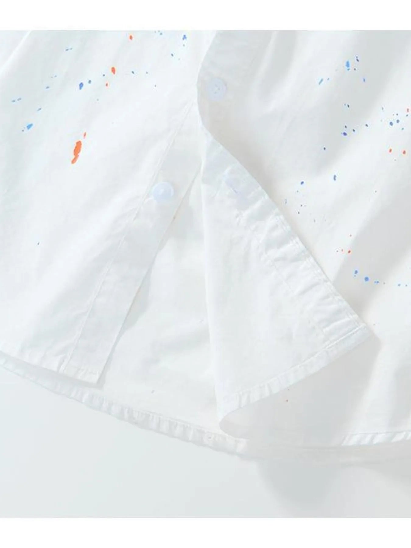 Men's Plus Size Casual Paint Splatter Short Sleeve Button - Up Shirt - My Wear Clothing Co