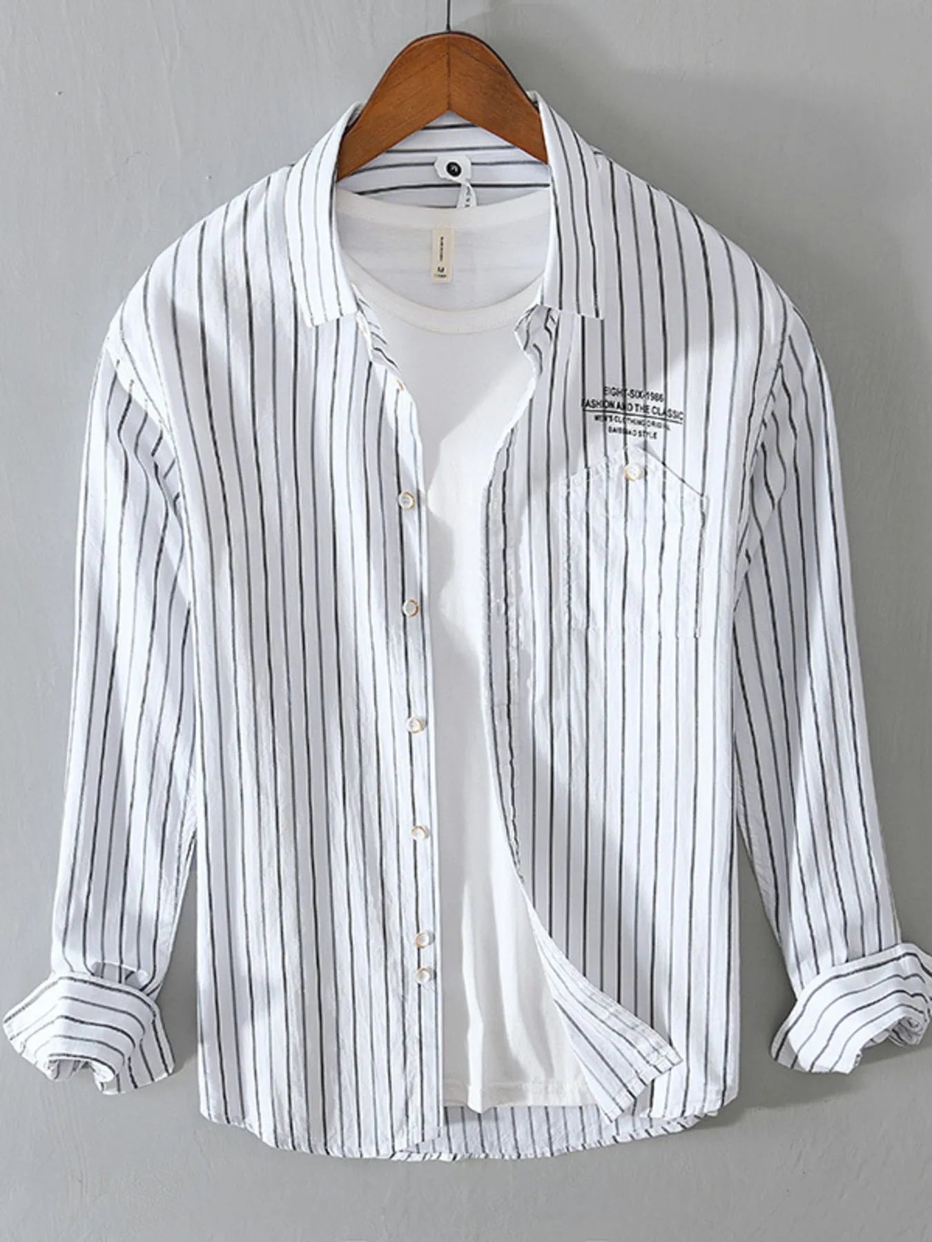 Men's Plus Size Classic Striped Button - Down Shirt - My Wear Clothing Co