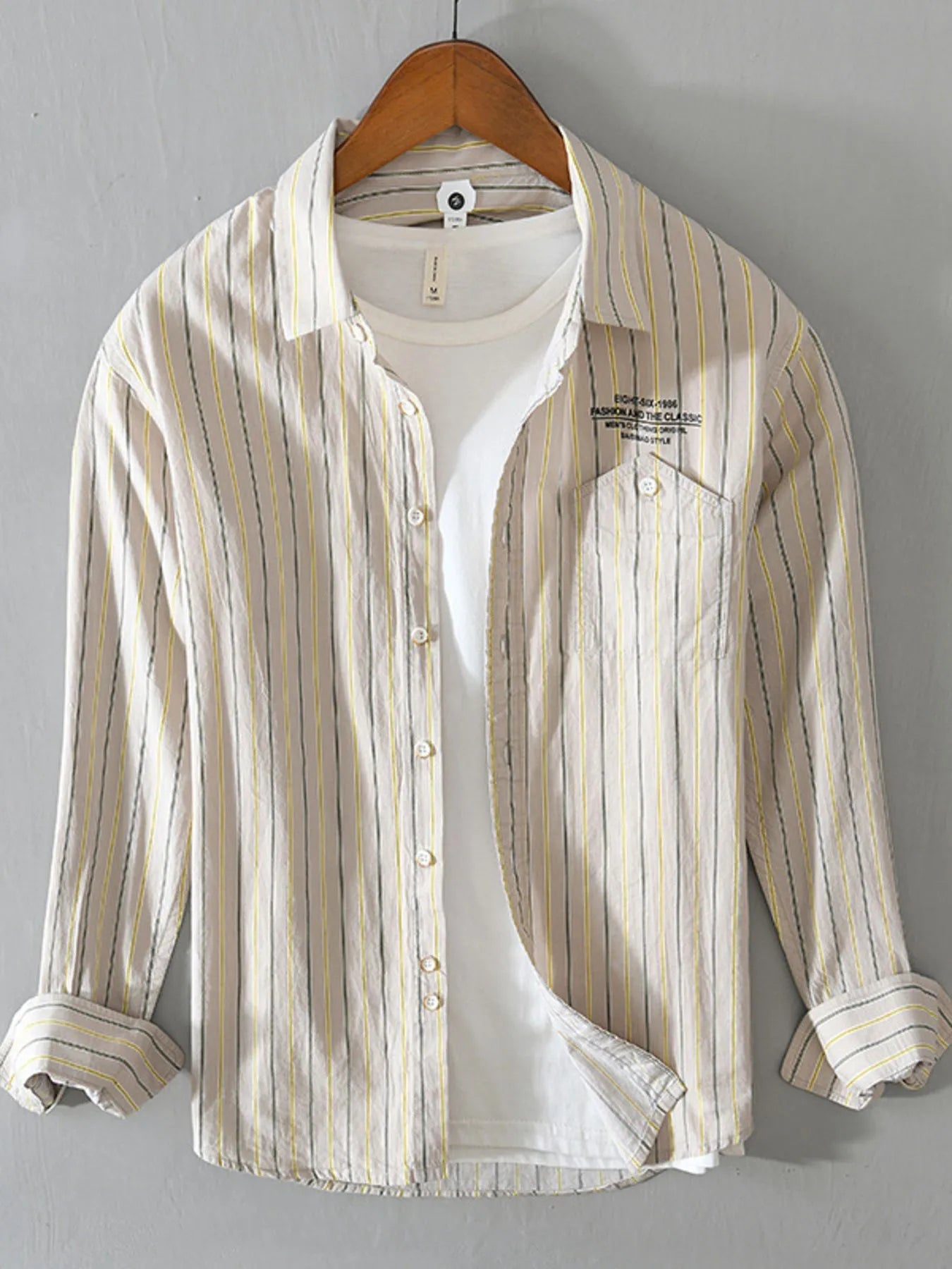 Men's Plus Size Classic Striped Button - Down Shirt - My Wear Clothing Co
