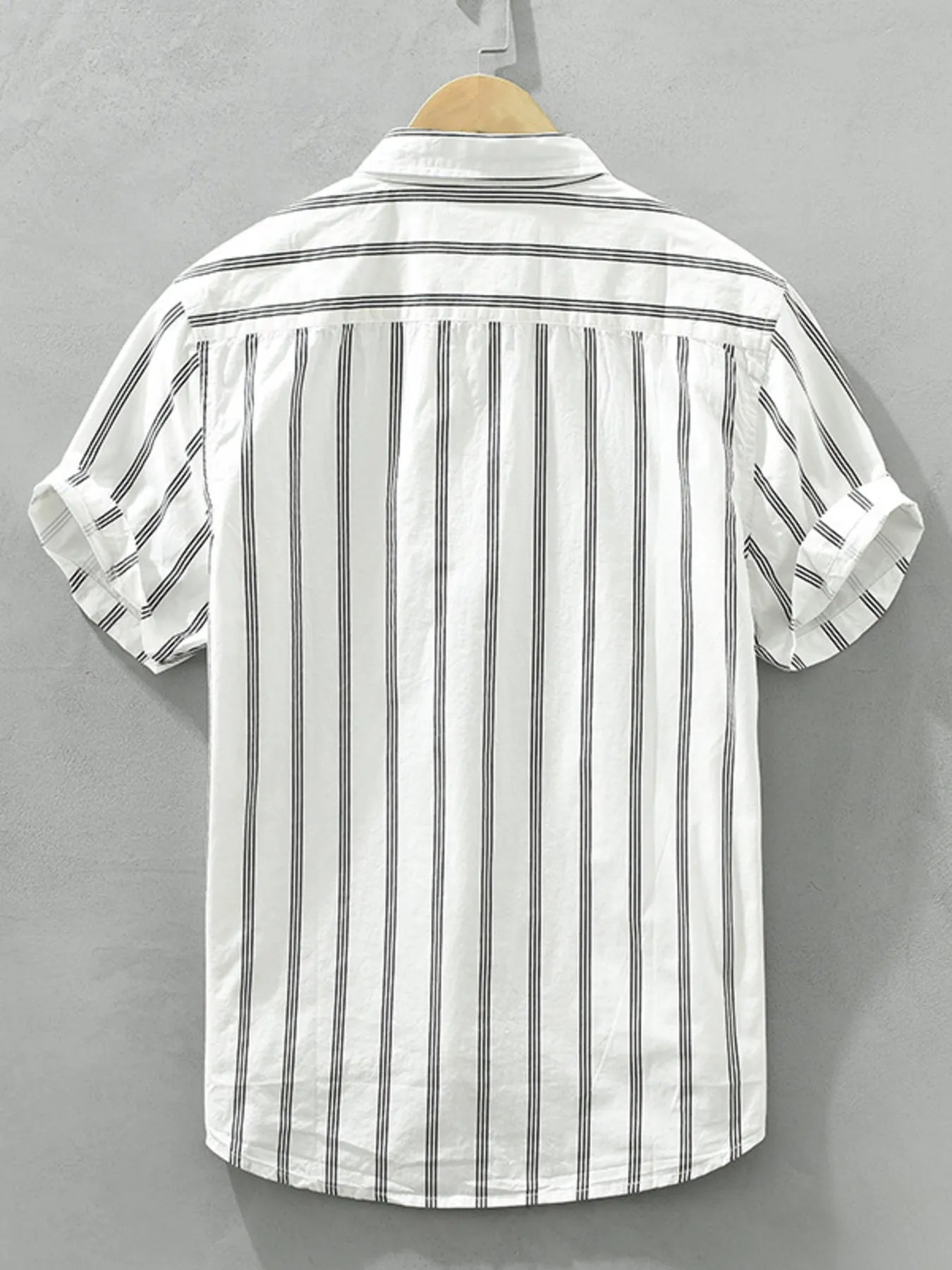 Men's Plus Size Classic Striped Short Sleeve Button - Up Shirt - My Wear Clothing Co