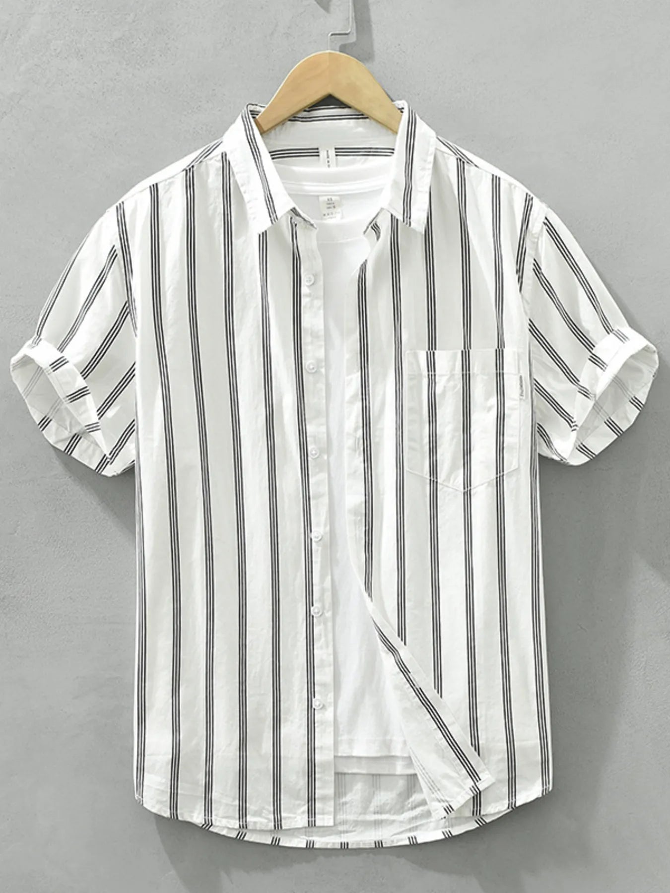 Men's Plus Size Classic Striped Short Sleeve Button - Up Shirt - My Wear Clothing Co
