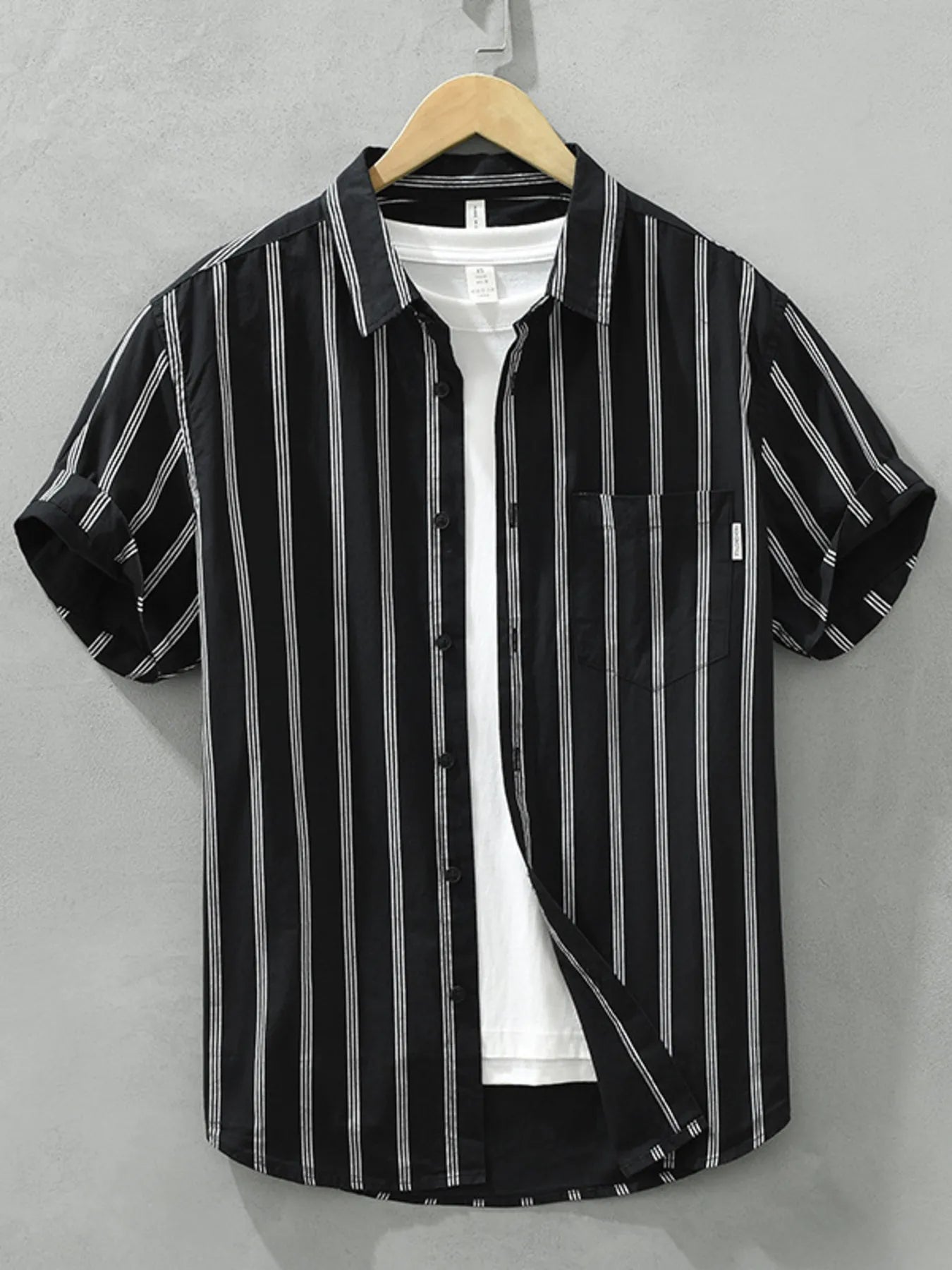 Men's Plus Size Classic Striped Short Sleeve Button - Up Shirt - My Wear Clothing Co