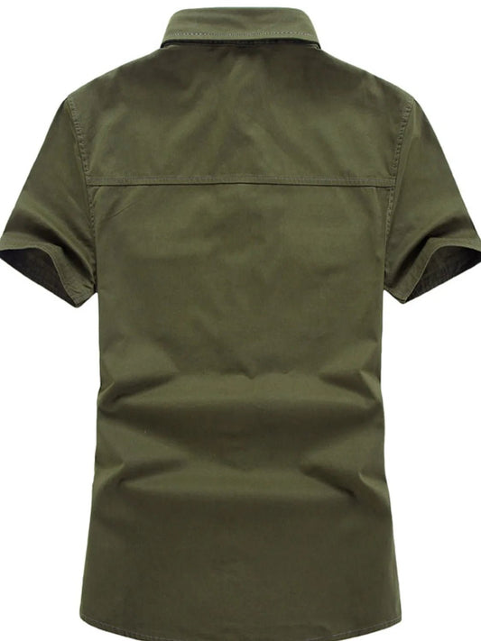 Men's Plus Size Collared Neck Short Sleeve Shirt - My Wear Clothing Co