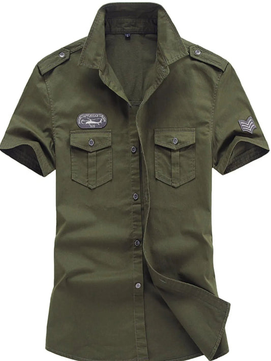 Men's Plus Size Collared Neck Short Sleeve Shirt - My Wear Clothing Co