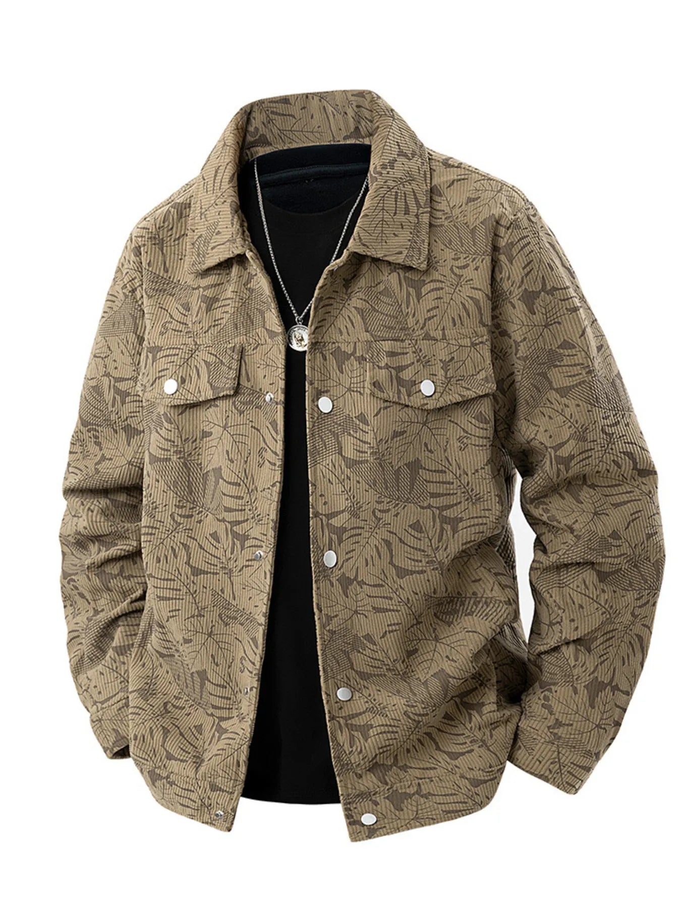 Men's Plus Size Corduroy Snap - Down Casual Jacket - My Wear Clothing Co