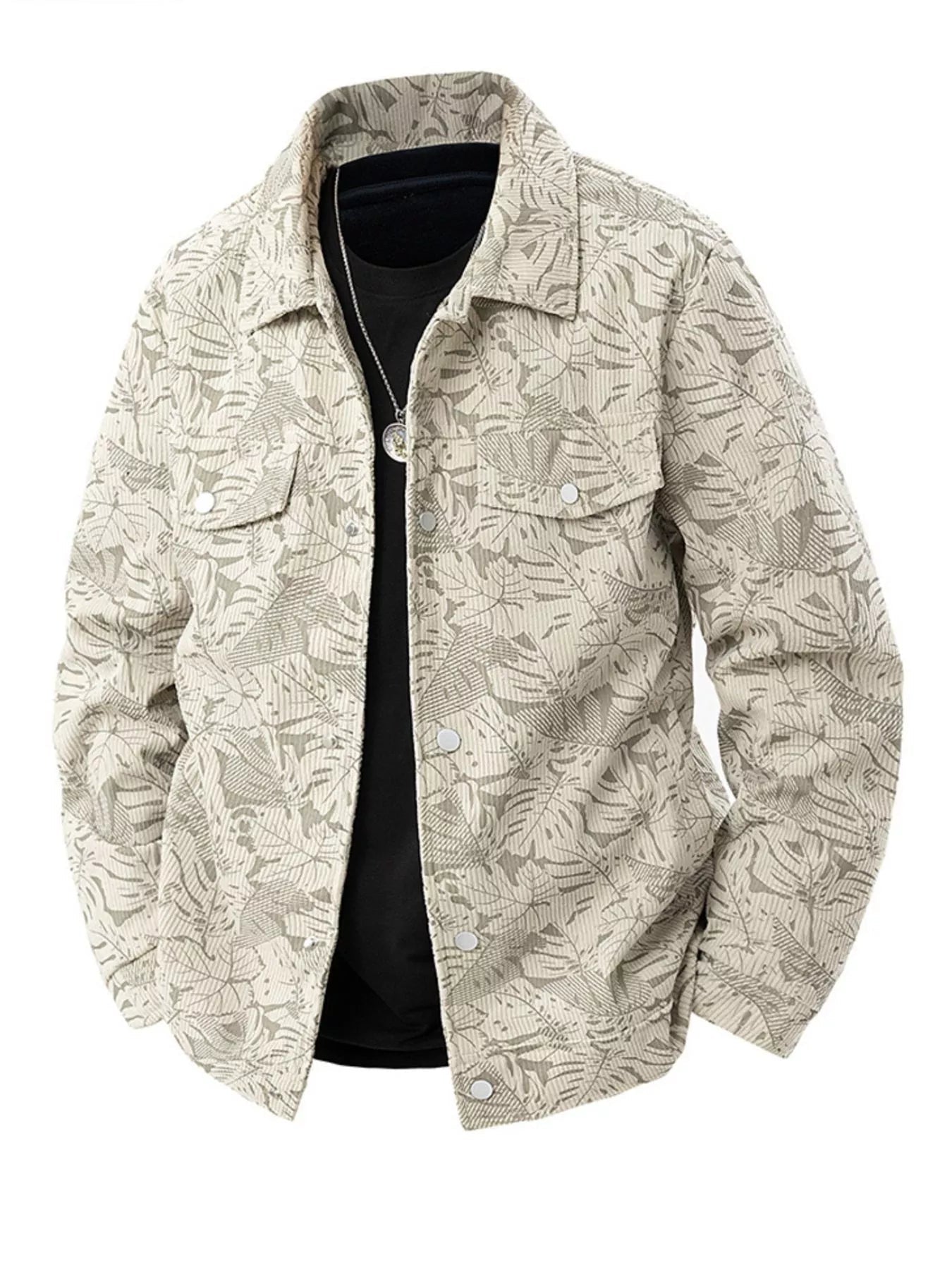 Men's Plus Size Corduroy Snap - Down Casual Jacket - My Wear Clothing Co