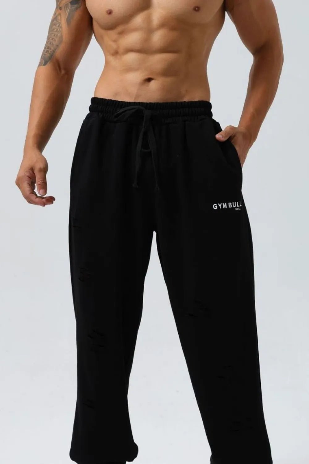 Men's Plus Size Distressed Drawstring Joggers - My Wear Clothing Co