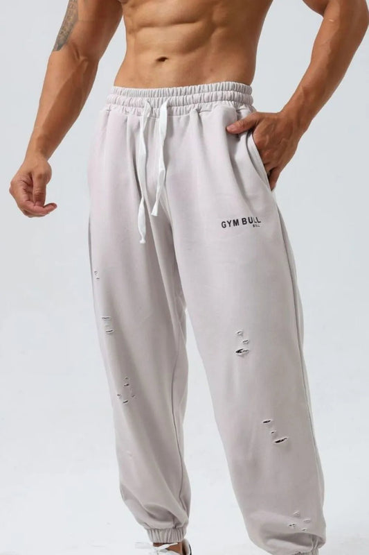 Men's Plus Size Distressed Drawstring Joggers - My Wear Clothing Co