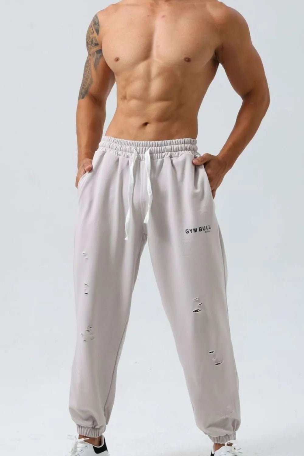 Men's Plus Size Distressed Drawstring Joggers - My Wear Clothing Co