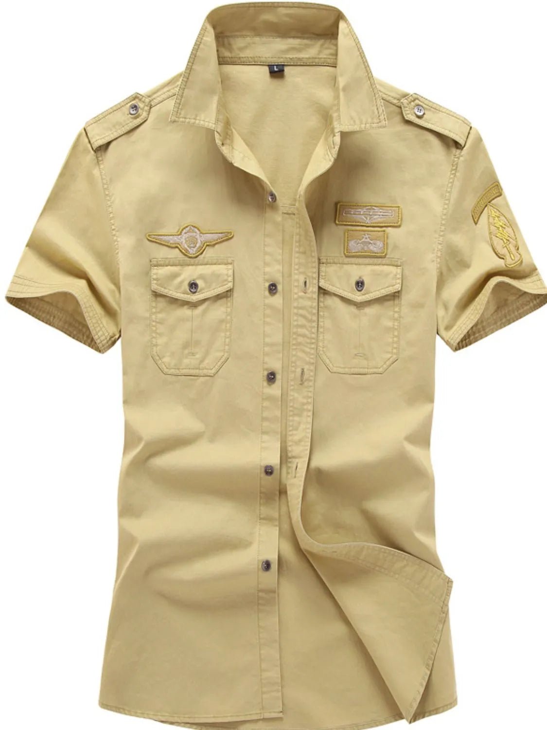 Men's Plus Size Embroidered Collared Neck Short Sleeve Shirt - My Wear Clothing Co