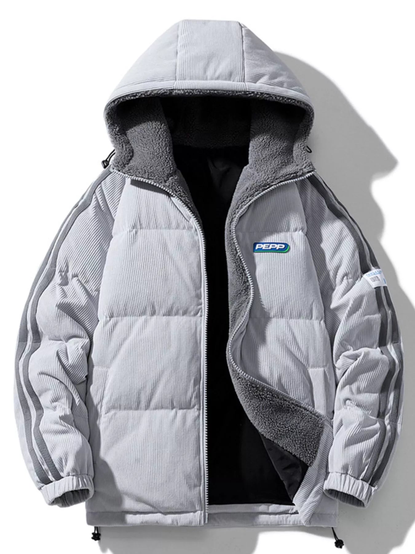 Men's Plus Size Hooded Zip Up Padded Jacket - My Wear Clothing Co
