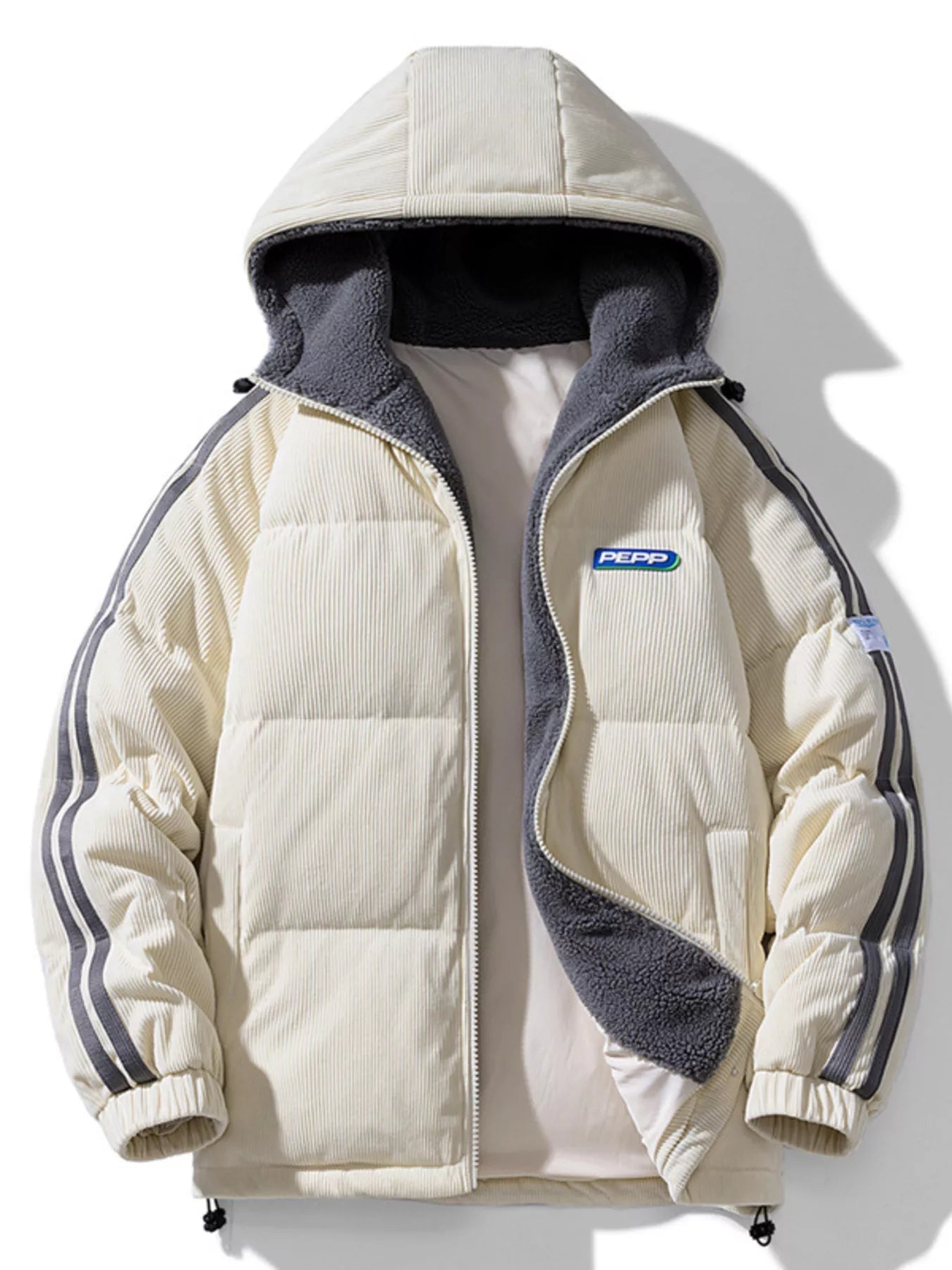 Men's Plus Size Hooded Zip Up Padded Jacket - My Wear Clothing Co