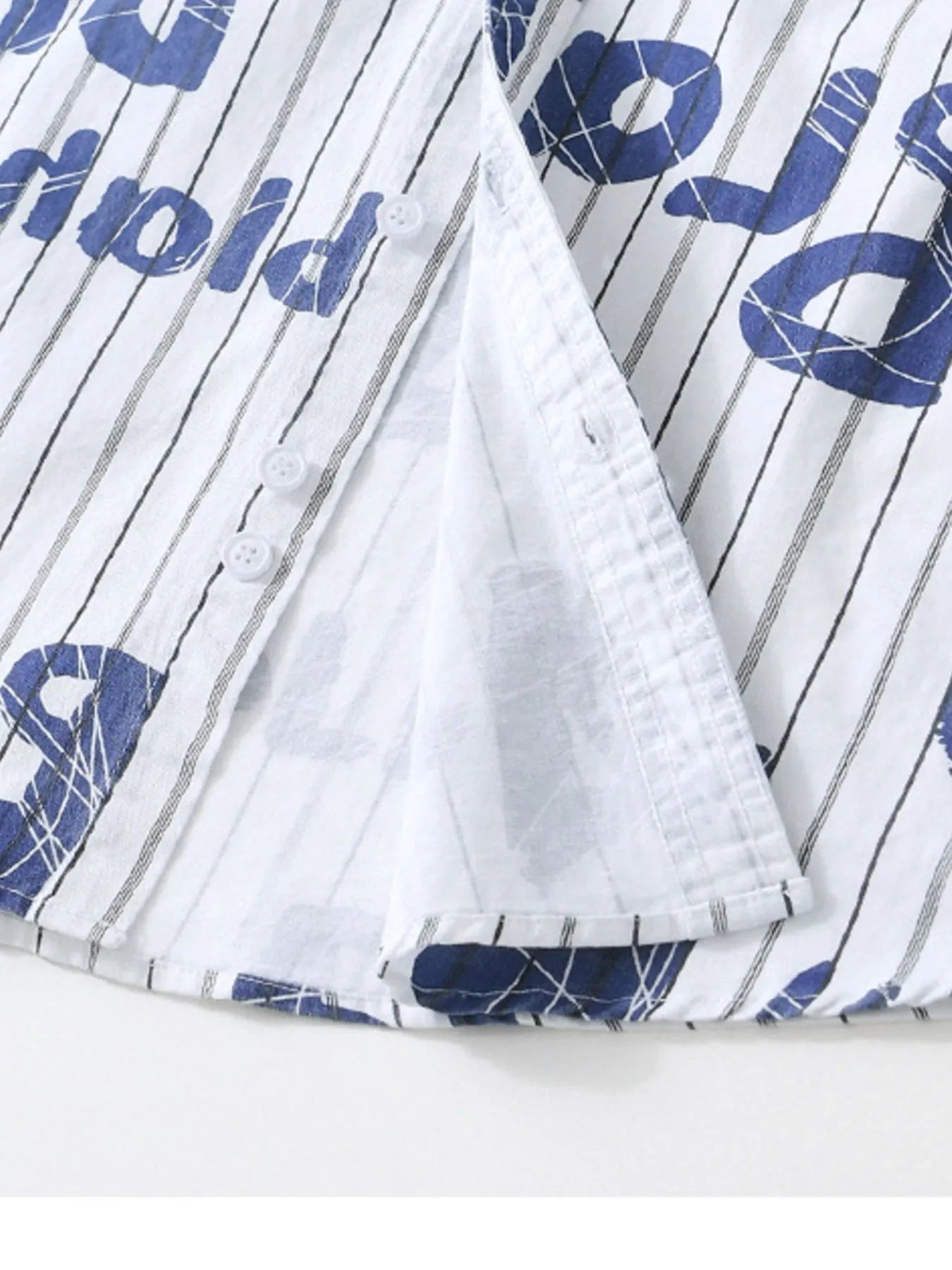 Men's Plus Size Letter Print Striped Short Sleeve Casual Shirt - My Wear Clothing Co