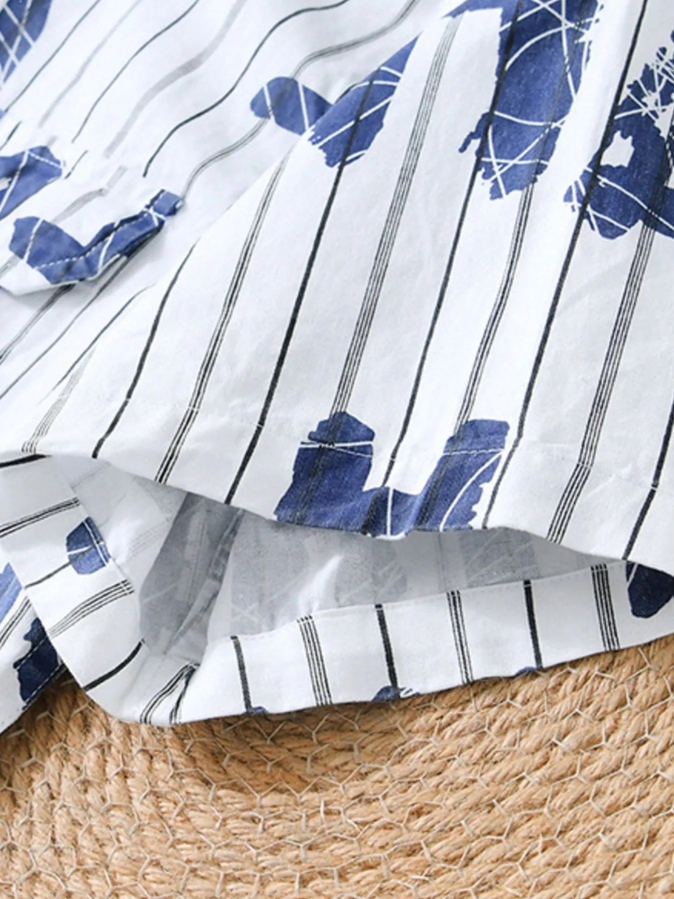 Men's Plus Size Letter Print Striped Short Sleeve Casual Shirt - My Wear Clothing Co