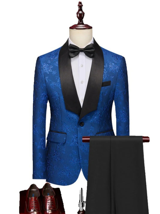 Men’s Plus Size One - Button Blazer & Pants Suit Set (M - 6XL) - My Wear Clothing Co