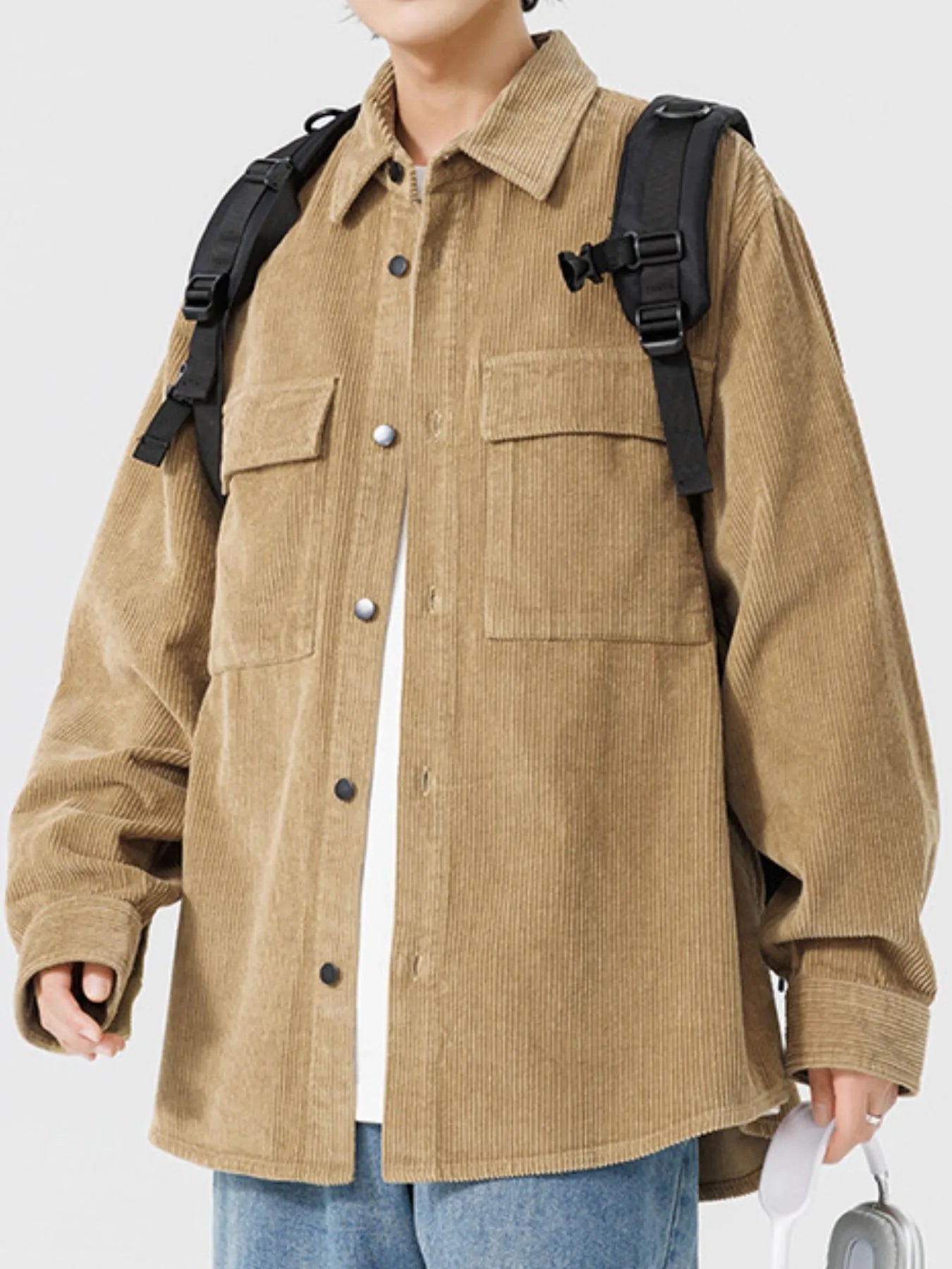 Men's Plus Size Oversized Button Up Corduroy Shirt - My Wear Clothing Co