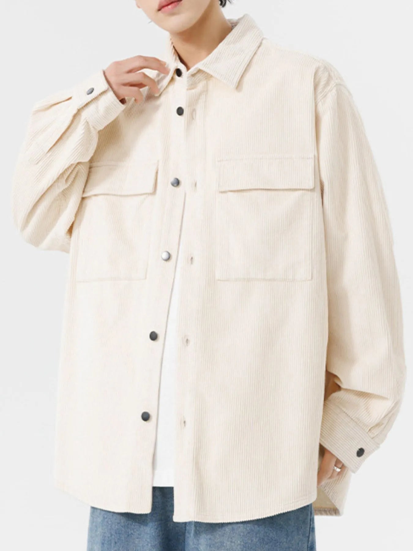 Men's Plus Size Oversized Button Up Corduroy Shirt - My Wear Clothing Co