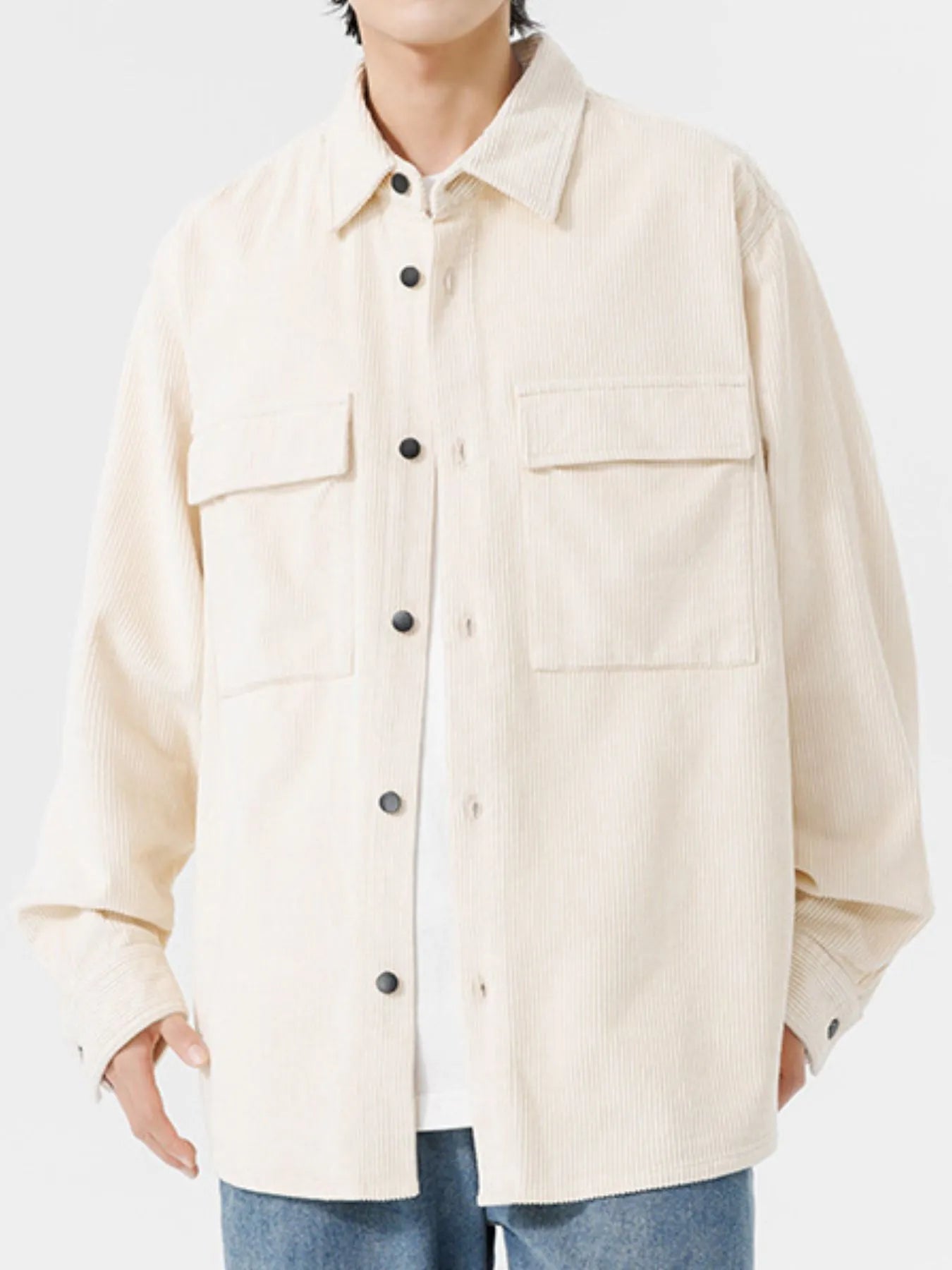 Men's Plus Size Oversized Button Up Corduroy Shirt - My Wear Clothing Co