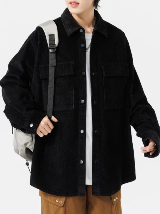Men's Plus Size Oversized Button Up Corduroy Shirt - My Wear Clothing Co