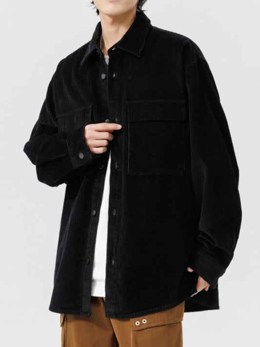 Men's Plus Size Oversized Button Up Corduroy Shirt - My Wear Clothing Co