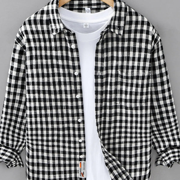 Men's Plus Size Plaid Button Up Long Sleeve Shirt - My Wear Clothing Co