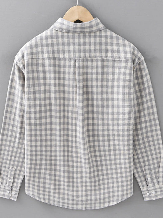 Men's Plus Size Plaid Button Up Long Sleeve Shirt - My Wear Clothing Co