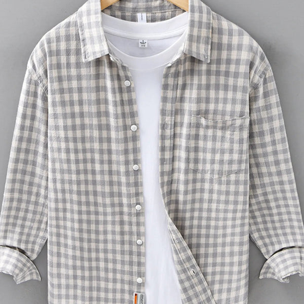 Men's Plus Size Plaid Button Up Long Sleeve Shirt - My Wear Clothing Co
