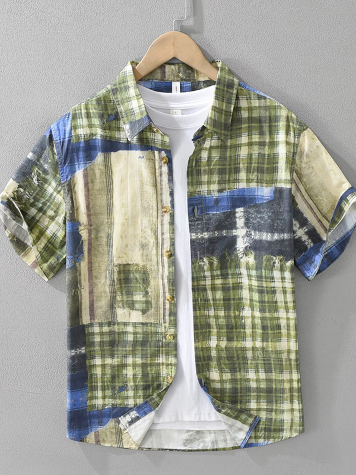 Men's Plus Size Plaid Short Sleeve Button - Up Shirt for Summer Fun - My Wear Clothing Co