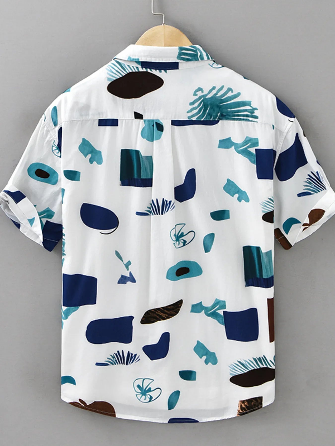 Men's Plus Size Printed Button Up Short Sleeve Shirt - My Wear Clothing Co